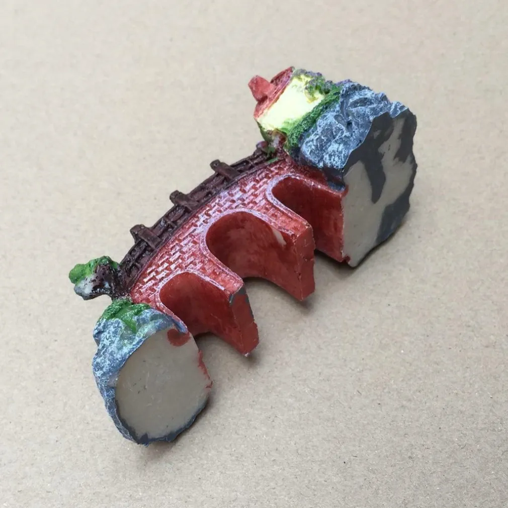 DECORAZIONE PER ACQUARIO PONTE SUBACQUEO RESINA PESCI ACQUA ORNAMENTO VASCA