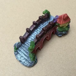 DECORAZIONE PER ACQUARIO PONTE SUBACQUEO RESINA PESCI ACQUA ORNAMENTO VASCA
