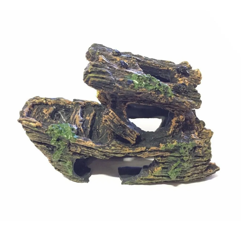 DECORAZIONE PER ACQUARIO RELITTO NAVE IMBARCAZIONE RESINA PESCI ACQUA ORNAMENTO