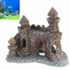 DECORAZIONE PER ACQUARIO CASTELLO CON TORRE RESINA PESCI ACQUA H10 CM ORNAMENTO
