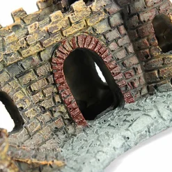 DECORAZIONE PER ACQUARIO CASTELLO CON TORRE RESINA PESCI ACQUA H10 CM ORNAMENTO