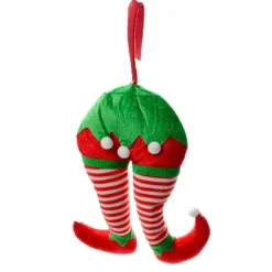 DECORAZIONI DI NATALE GAMBE ELFO RIGHE ADDOBBO PER ALBERO DI NATALE DIM. 30x40H