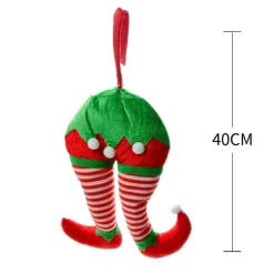 DECORAZIONI DI NATALE GAMBE ELFO RIGHE ADDOBBO PER ALBERO DI NATALE DIM. 30x40H