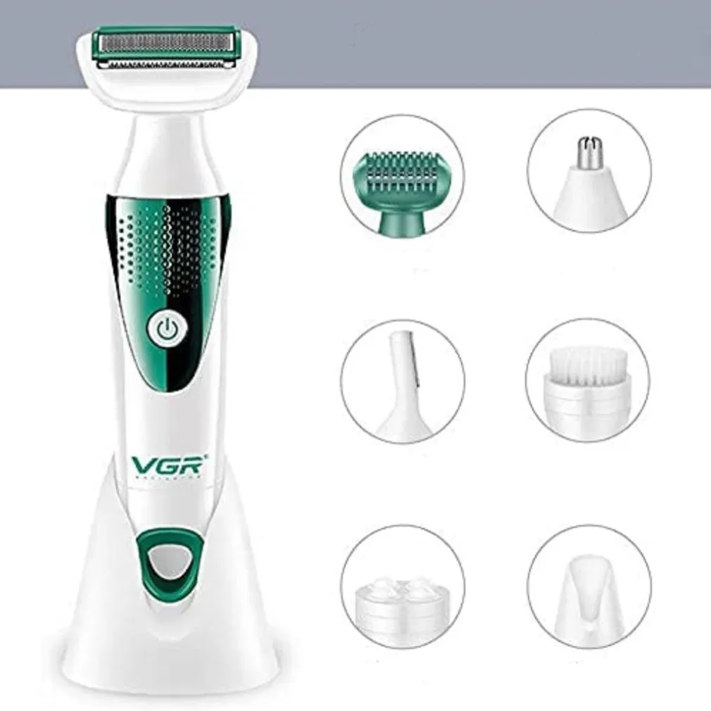 DEPILATORE 5IN1 EPILATORE ELETTRICO DONNA BATTERIA TESTINE INTERCAMBIABILI V-720