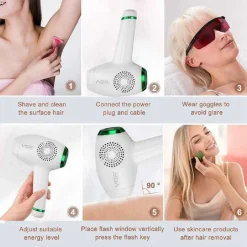 DEPILATORE LUCE PULSATA PROFESSIONALE FLASH INDOLORE LASER VISO CORPO VGR V-716