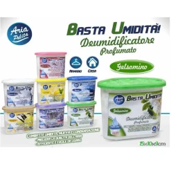 DEUMIDIFICATORE CON 220GR DI GRANULI DEUMIDIFICATORE ARIA FRAGRANZA GELSOMINO