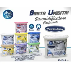 DEUMIDIFICATORE CON 220GR GRANULI DEUMIDIFICATORE ARIA FRAGRANZA MUSCHIO BIANCO