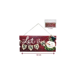 DIETROPORTA IN LEGNO CON SCRITTA E PUPAZZO 2 MODELLI DECORAZIONI NATALIZIE