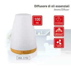 DIFFUSORE AROMI OLI ESSENZIALI 100 ML AROMATERAPIA PROFUMATORE DI AMBIENTE CASA