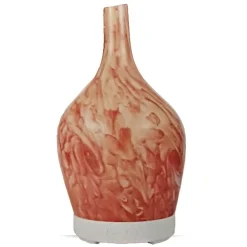 DIFFUSORE OLI VETRO CROMOTERAPIA AROMATERAPIA UMIDIFICATORE BIANCO ROSSO 04 LED