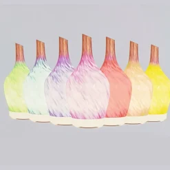 DIFFUSORE OLI VETRO CROMOTERAPIA AROMATERAPIA UMIDIFICATORE BIANCO ROSSO 04 LED