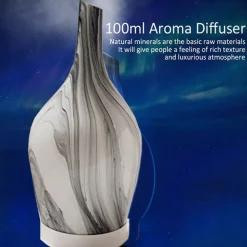 DIFFUSORE OLI VETRO CROMOTERAPIA AROMATERAPIA UMIDIFICATORE BIANCO E NERO 03 LED