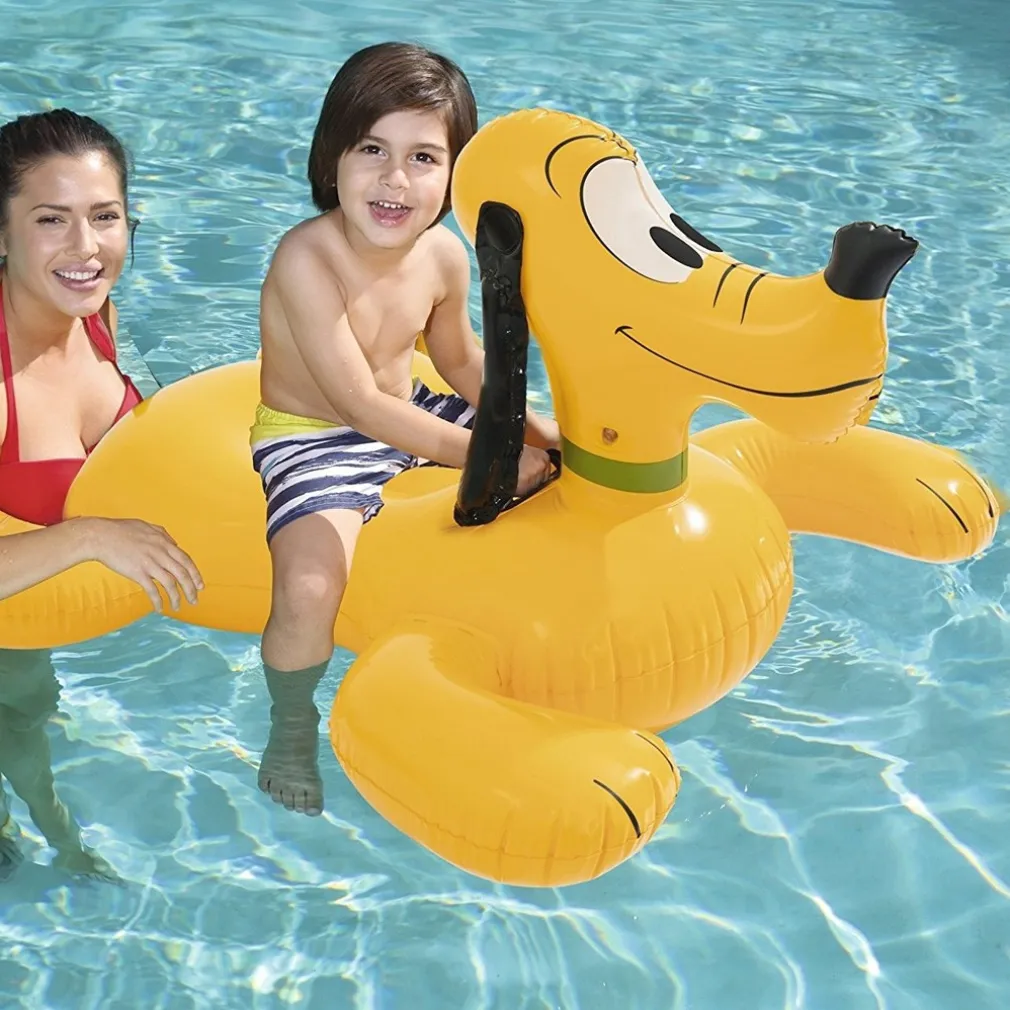 DISNEY PLUTO CAVALCABILE GIOCO GONFIABILE BAMBINI 117 X 107 CM MARE PISCINA