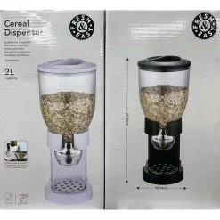 DISPENSER PORTA CEREALI 2LT CONTENITORE PER CONSERVARE EROGARE ALIMENTI MANOPOLA DOSATRICE