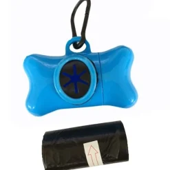 DISPENSER PORTA SACCHETTI IGIENICI RIFIUTI FECI FORMA OSSO PER CANE GATTO BISOGNI ROTOLO BUSTINE BUSTE