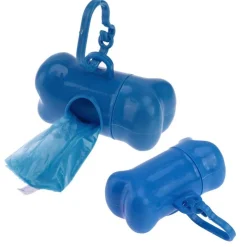 DISPENSER PORTA SACCHETTI PER CANI + 3 ROTOLI SACCHETTO RACCOGLI FECI ANIMALI