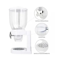 DISPENSER STORAGE SINGOLO CONTENITORE DOSATORE DISTRIBUTORE CEREALI PASTA 500 GR