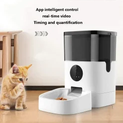 DISTRIBUTORE AUTOMATICO CIBO MANGIATOIA PER GATTI ANIMALI CON TELECAMERA WIFI 4LT