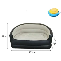 DIVANO GONFIABILE A 2 POSTI COMFORT PORTATILE CON SCHIENALE BRACCIOLI PER INTERNO ESTERNO