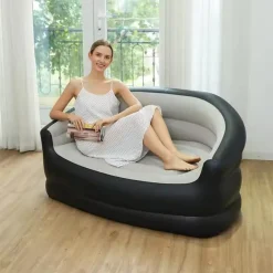 DIVANO GONFIABILE A 2 POSTI COMFORT PORTATILE CON SCHIENALE BRACCIOLI PER INTERNO ESTERNO