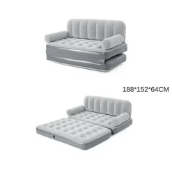 DIVANO LETTO 2 POSIZIONI IN 1 GONFIABILE 2 POSTI CON POMPA 188X152X64CM 75073