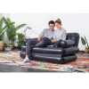 DIVANO MULTIFUNZIONE 188X152X64CM NERO GONFIABILE PIEGHEVOLE 5IN1 CON SACCA 75054