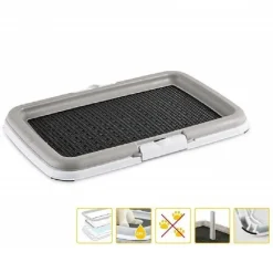 DOG TOILETTE CANI LETTIERA PUPPY TRAINING WC LAVABILE 3 LIVELLI BISOGNI 39X59X5CM TORRETTA