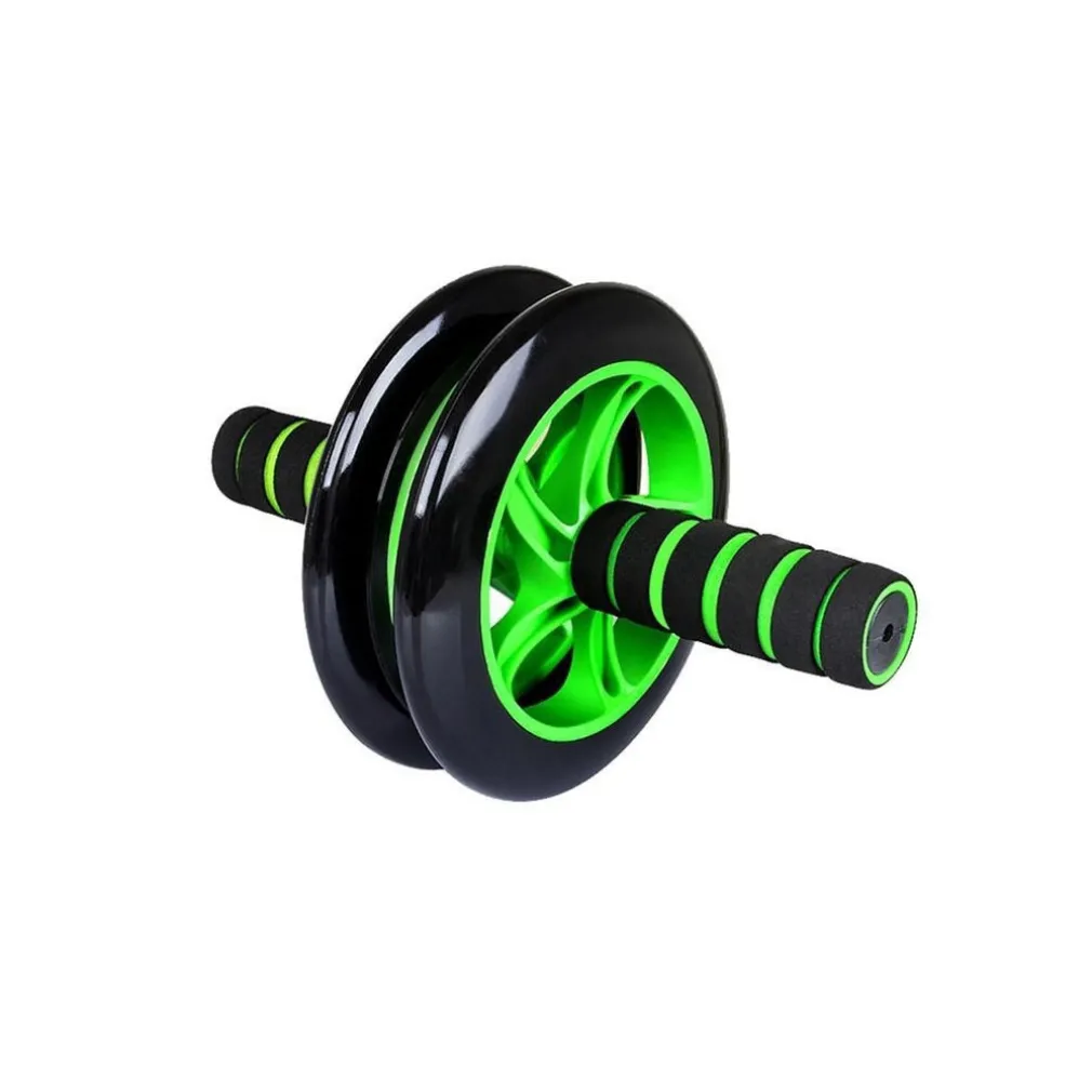 DOPPIA RUOTA PER ALLENAMENTO MUSCOLI ADDOMINALI CON TAPPETINO PALESTRA FITNESS