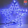 DOPPIA STELLA NATALIZIA LUMINOSA 50 LED COLORE BLU 37 X 37CM PER USO ESTERNO