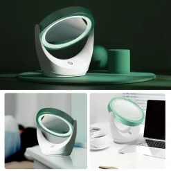 DOPPIO SPECCHIO A LED PER TRUCCO DA TAVOLO GIREVOLE INGRANDIMENTO 5X WL8001