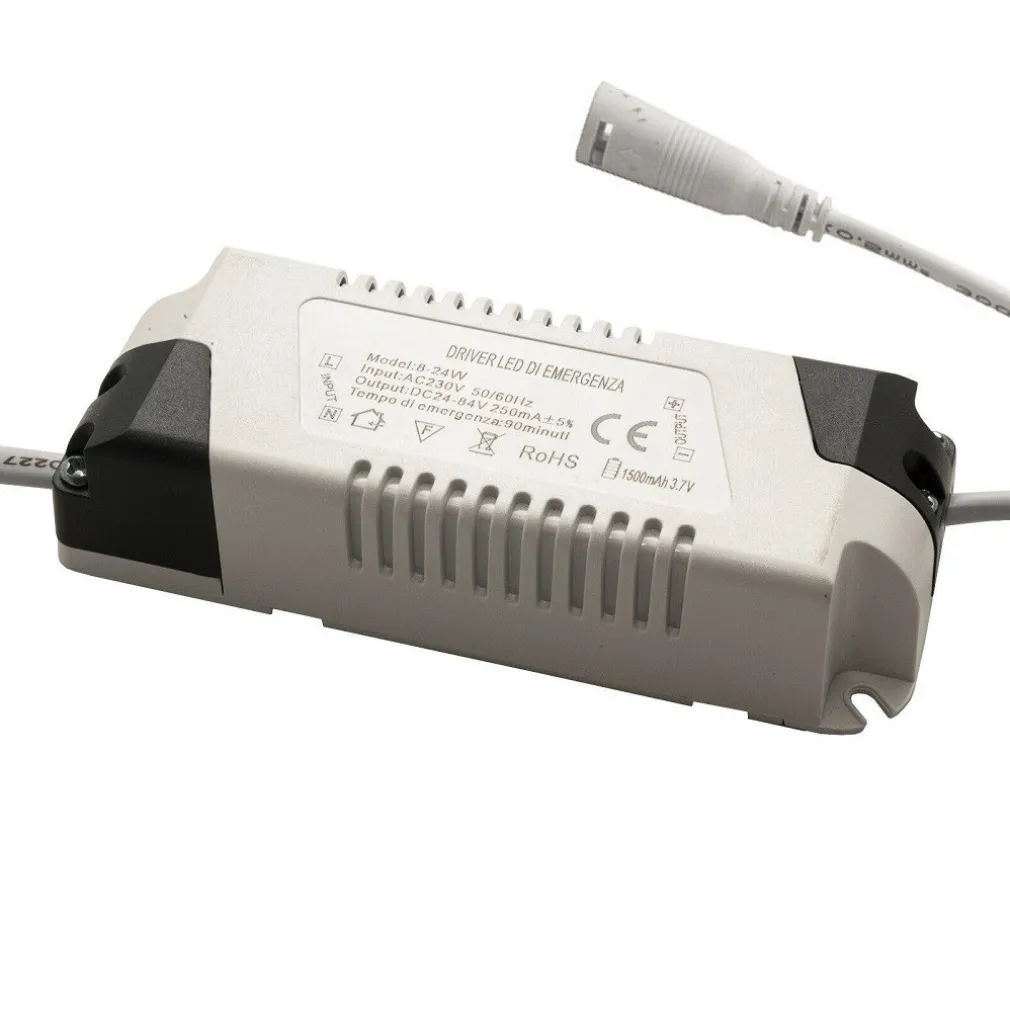 DRIVER LED PER LUCI EMERGENZA ALIMENTATORE TRASFORMATORE PANNELLI LED IP30 8-24W