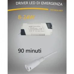 DRIVER LED PER LUCI EMERGENZA ALIMENTATORE TRASFORMATORE PANNELLI LED IP30 8-24W