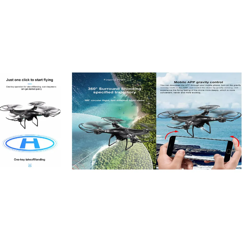 DRONE 4K HD CORSA A 360° PULSANTE RITORNO HOME CONTROLLO GRAVITÀ CHIP GPS SKY533