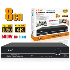 DVR DIGITAL VIDEO RECORDER 8 CANALI AHD FULL HD 1080P 4K 500W H.265/H.264 AHD5008