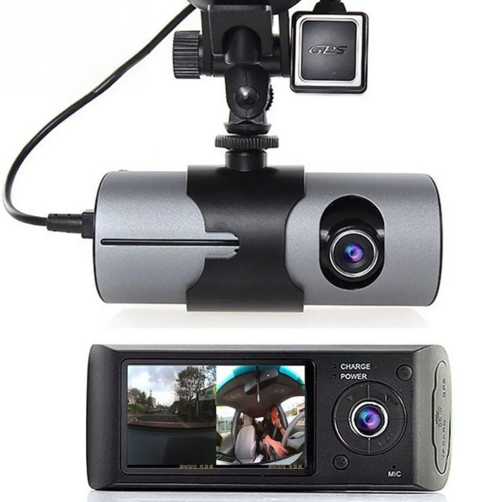 DVR PER VEICOLI AUTO CON DOPPIA CAMERA FRONTALE E POSTERIORE CON SENSORE GPS