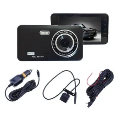 DVR TELECAMERA VIDEOREGISTRATORE PER AUTO 2 TELECAMERE HD DISPLAY 4" GT19