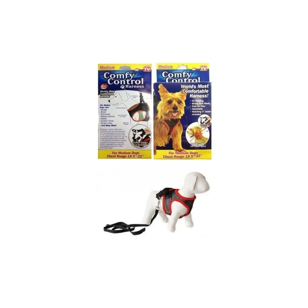 ELEGANTE PETTORINA E GUINZAGLIO REGOLABILE PER CANE COMFY CONTROL TAGLIA MEDIA