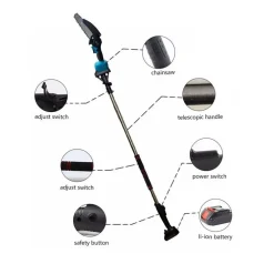 ELETTROSEGA BATTERIA 24V MOTOSEGA POTATORE TRONCARAMI CON ASTA TELESCOPICA 240MM