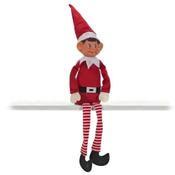 ELFO DI NATALE DISPETTOSO BIRICHINO PUPAZZO NATALIZIO MORBIDO IN POLIESTERE SNODABILE
