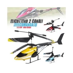 ELICOTTERO TELECOMANDATO 2 CANALI LUNGO 20 CM USO INTERNO ESTERNO VARI COLORI