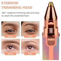 EPILATORE DONNA RICARICABILE 2IN1 PER VISO E SOPRACCIGLIE RASOIO ELETTRICO LUCE