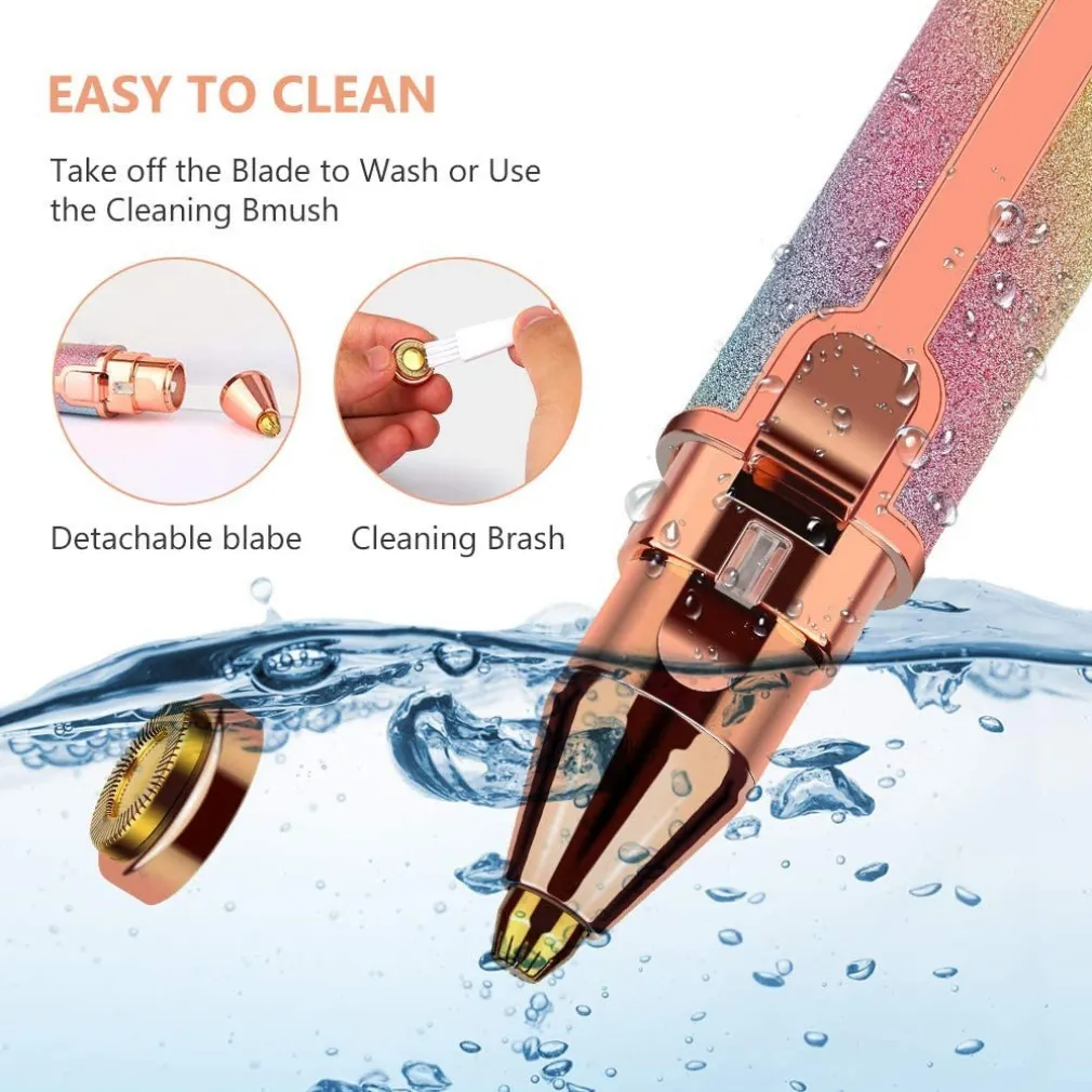 EPILATORE DONNA RICARICABILE 2IN1 PER VISO E SOPRACCIGLIE RASOIO ELETTRICO LUCE