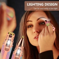 EPILATORE DONNA RICARICABILE 2IN1 PER VISO E SOPRACCIGLIE RASOIO ELETTRICO LUCE