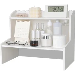 ESPOSITORE DA TAVOLO IN LEGNO SCAFFALE MULTISTRATO PER COSMETICI ORGANIZZATORE