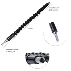 ESTENSORE TRAPANO CACCIAVITE AD ANGOLO 90° SNAKE BIT FLESSIBILE PROLUNGA 2 PZ