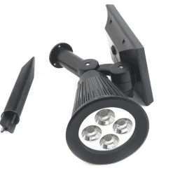 FARETTO A LED LUCE BIANCA CON PANNELLO A ENERGIA SOLARE PICCHETTO GIARDINO IP65