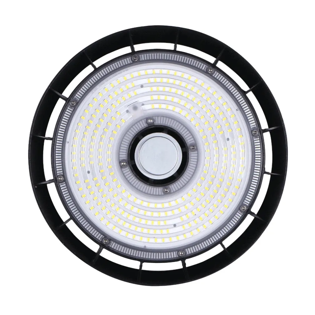 FARETTO A LED UFO LAMPADA INDUSTRIALE 150W LUCE FREDDA 6500K IP65 FASCIO 90° HB-150W-F