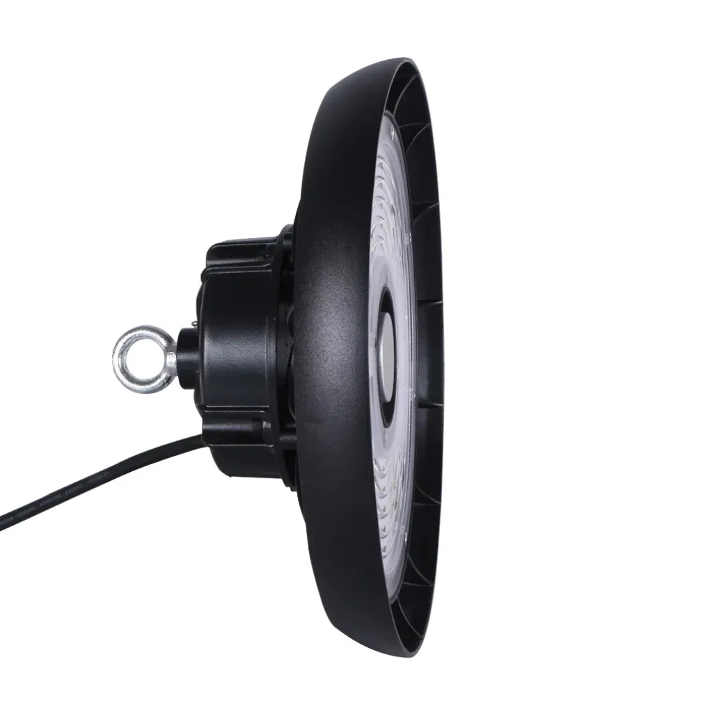 FARETTO A LED UFO LAMPADA INDUSTRIALE 150W LUCE FREDDA 6500K IP65 FASCIO 90° HB-150W-F