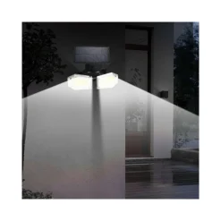 FARETTO DOPPIO A PARETE CON PANNELLO SOLARE SENSORE MOVIMENTO E CREPUSCOLARE 270