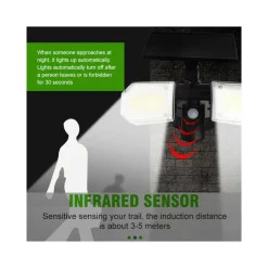 FARETTO DOPPIO A PARETE CON PANNELLO SOLARE SENSORE MOVIMENTO E CREPUSCOLARE 270